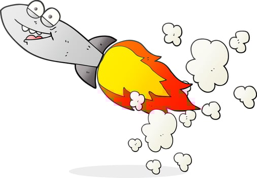 freehand drawn cartoon missile vector