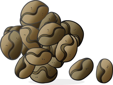 freehand drawn cartoon coffee beans vector