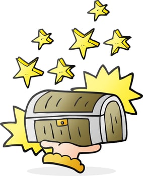 freehand drawn cartoon treasure chest vector