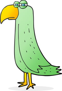 freehand drawn cartoon parrot vector