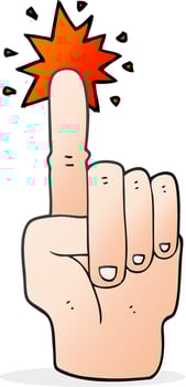 freehand drawn cartoon pointing hand vector