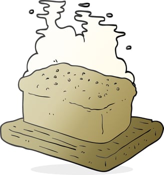 freehand drawn cartoon loaf of bread vector