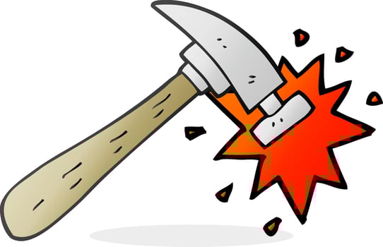 freehand drawn cartoon hammer vector