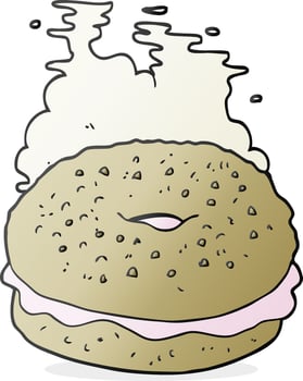 freehand drawn cartoon bagel vector