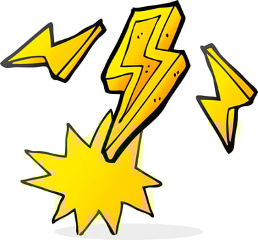 freehand drawn cartoon lightning bolt doodle vector