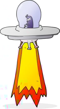 freehand drawn cartoon flying saucer vector