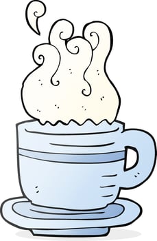 freehand drawn cartoon cup and saucer vector