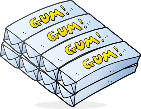 freehand drawn cartoon chewing gum vector