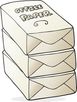 freehand drawn cartoon office paper stack vector