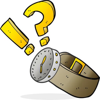 freehand drawn cartoon wrist watch vector