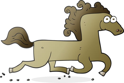 freehand drawn cartoon running horse vector
