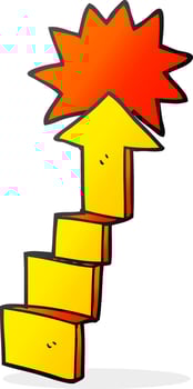 freehand drawn cartoon stepping up arrow vector