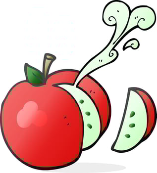 freehand drawn cartoon sliced apple vector