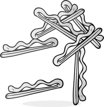 freehand drawn cartoon hair clips vector