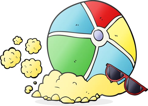 freehand drawn cartoon beach ball vector