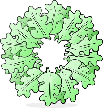freehand drawn cartoon oak leaves in a ring vector