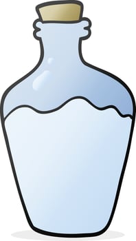 freehand drawn cartoon water bottle vector
