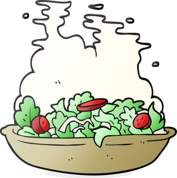 freehand drawn cartoon salad vector