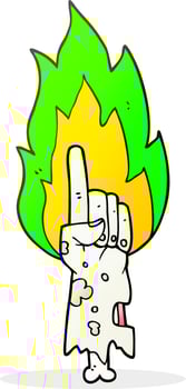 freehand drawn cartoon pointing zombie hand vector