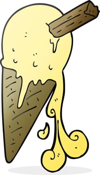 freehand drawn cartoon ice cream cone vector