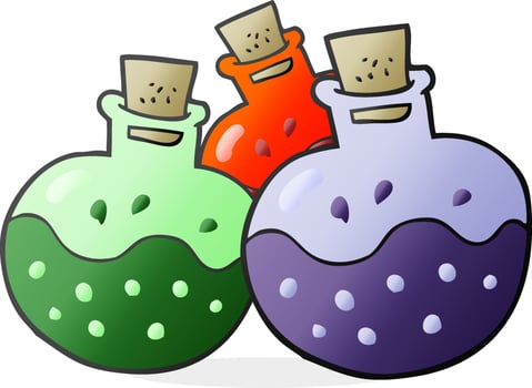 freehand drawn cartoon science experiment vector