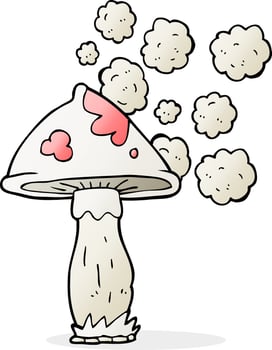 freehand drawn cartoon mushroom vector