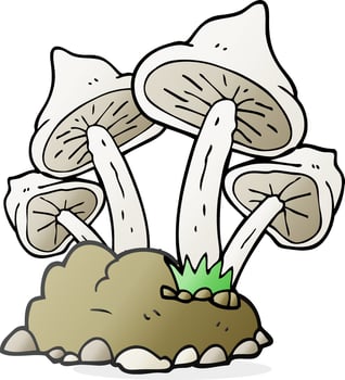 freehand drawn cartoon mushrooms vector