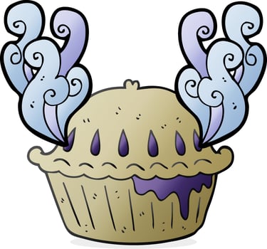 freehand drawn cartoon pie vector