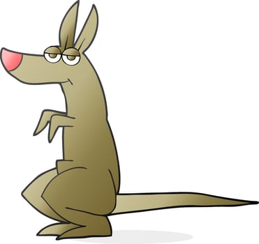 freehand drawn cartoon kangaroo vector