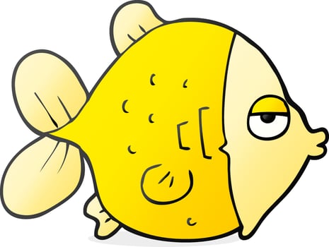 freehand drawn cartoon funny fish vector