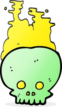 freehand drawn cartoon steaming skull vector