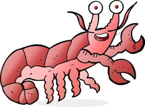 freehand drawn cartoon lobster vector