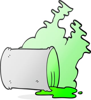 freehand drawn cartoon spilled chemicals vector