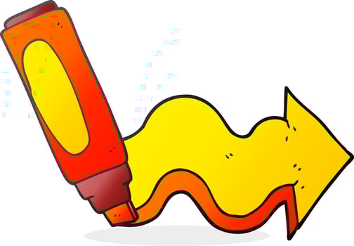freehand drawn cartoon marker pen drawing arrow vector