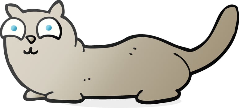 freehand drawn cartoon cat vector