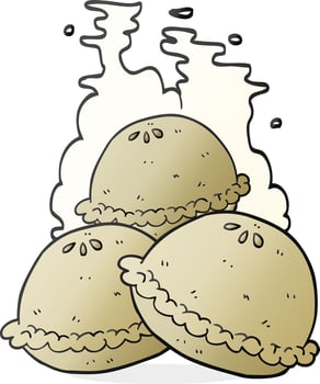 freehand drawn cartoon hot pies vector