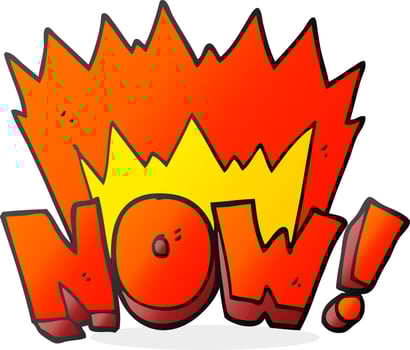 freehand drawn cartoon now symbol vector