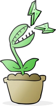 freehand drawn cartoon venus fly trap vector