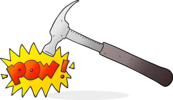 freehand drawn cartoon hammer vector