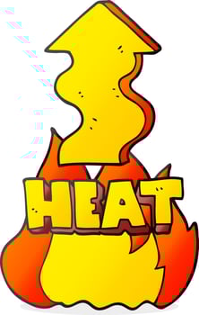 freehand drawn cartoon heat rising vector