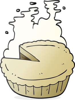 freehand drawn cartoon pie vector