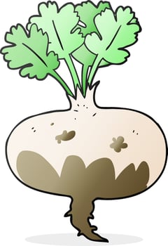 freehand drawn cartoon muddy turnip vector