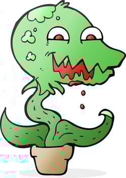 freehand drawn cartoon monster plant vector