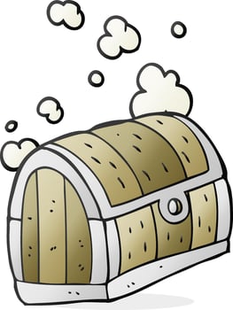 freehand drawn cartoon treasure chest vector