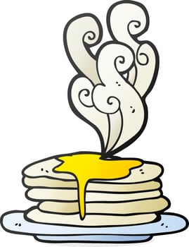freehand drawn cartoon stack of pancakes vector