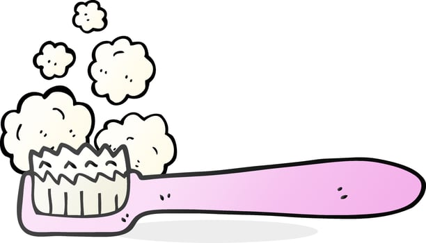 freehand drawn cartoon toothbrush vector