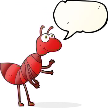 freehand drawn speech bubble cartoon ant vector