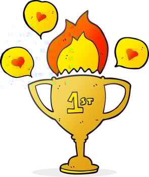 freehand drawn speech bubble cartoon sports trophy vector