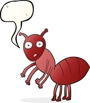 freehand drawn speech bubble cartoon ant vector
