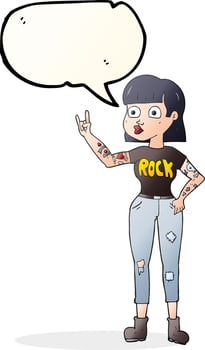 freehand drawn speech bubble cartoon rock girl vector